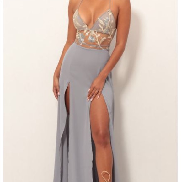 Lucy in the Sky Dresses & Skirts - Lucy in the sky blue/gray maxi dress